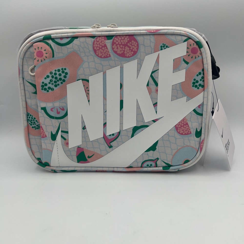 NWT Nike Hard Shell Lunch Box Sail Stadium Green Fruit Print back 2 school